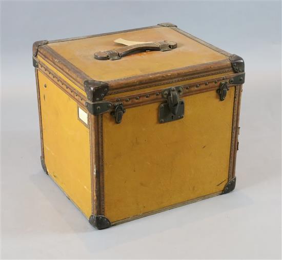 A 1920s Louis Vuitton small travelling trunk, width 20in. depth 18in. height 18in.